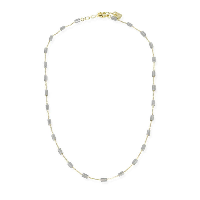 Ivy Rectangle Beaded Necklace - Gold