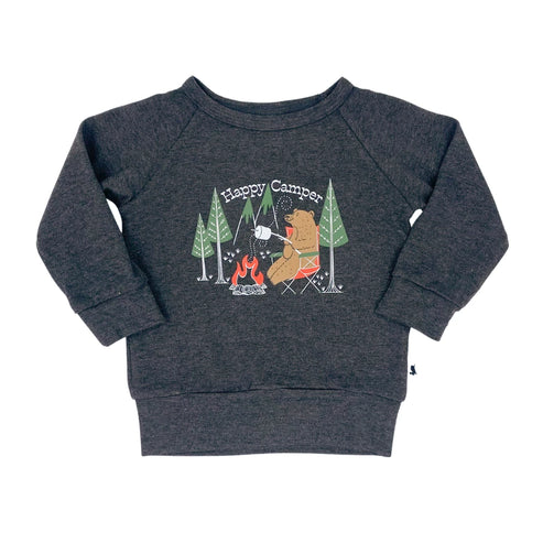 Happy Camper Pullover - Charcoal