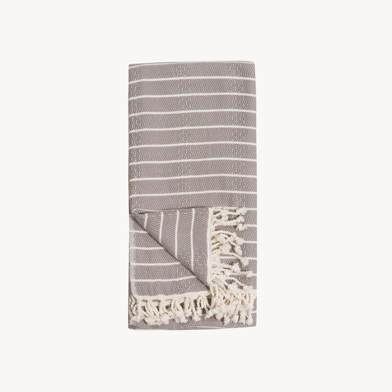 Turkish Towel - Bamboo Striped - Slate