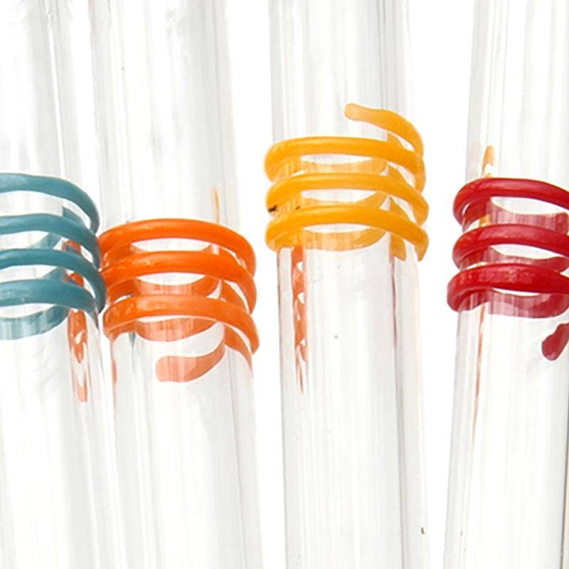 Fiesta Swirl Reusable Glass Straws