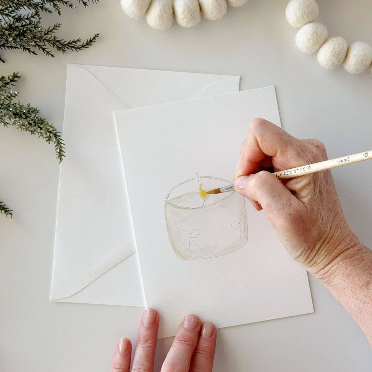 Warm + cozy paintable notecard