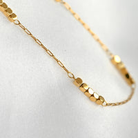 Cube Beaded Chain Necklace - Stainless Steel
