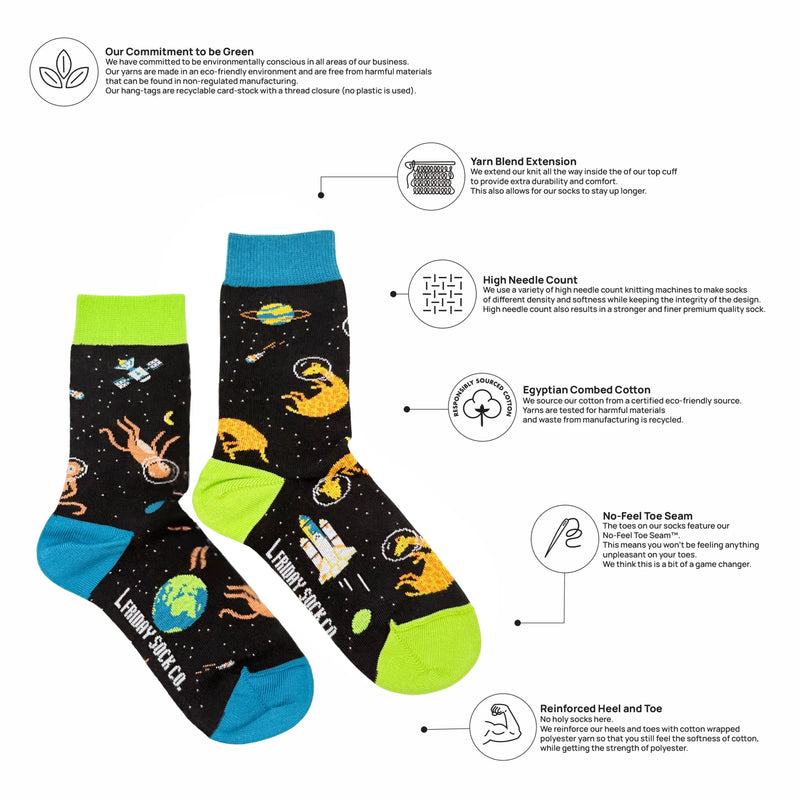 Kid's Animals with Space Helmets Socks