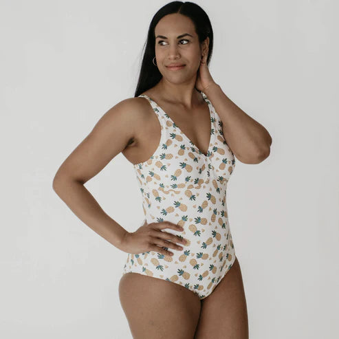 Women's 1/pc Swimsuit-Pineapples