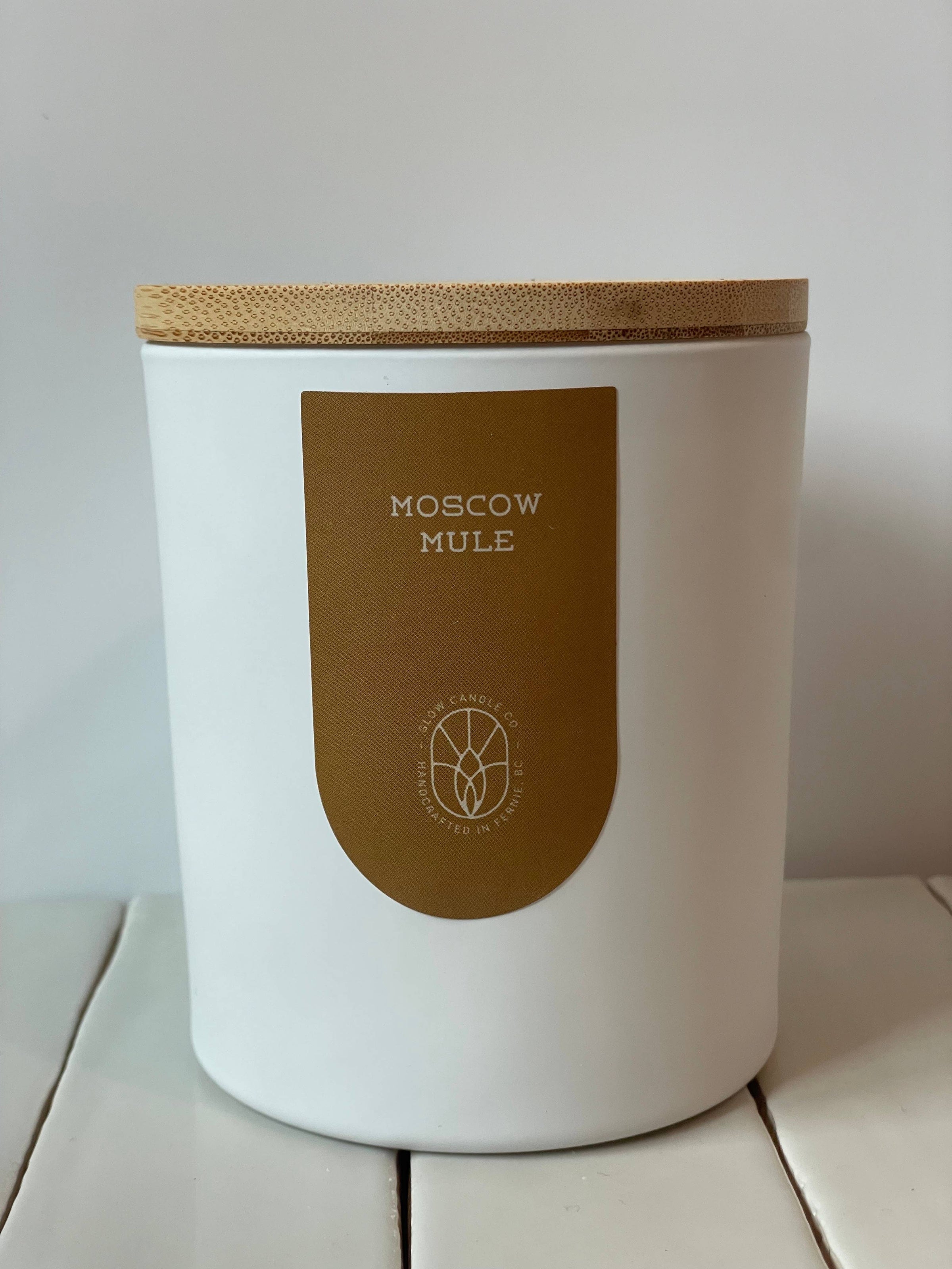 HOME- White Glass 12oz Candle