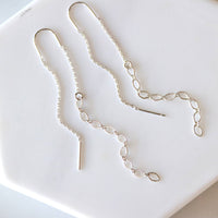 Textured Threader Earrings - Gold and Silver