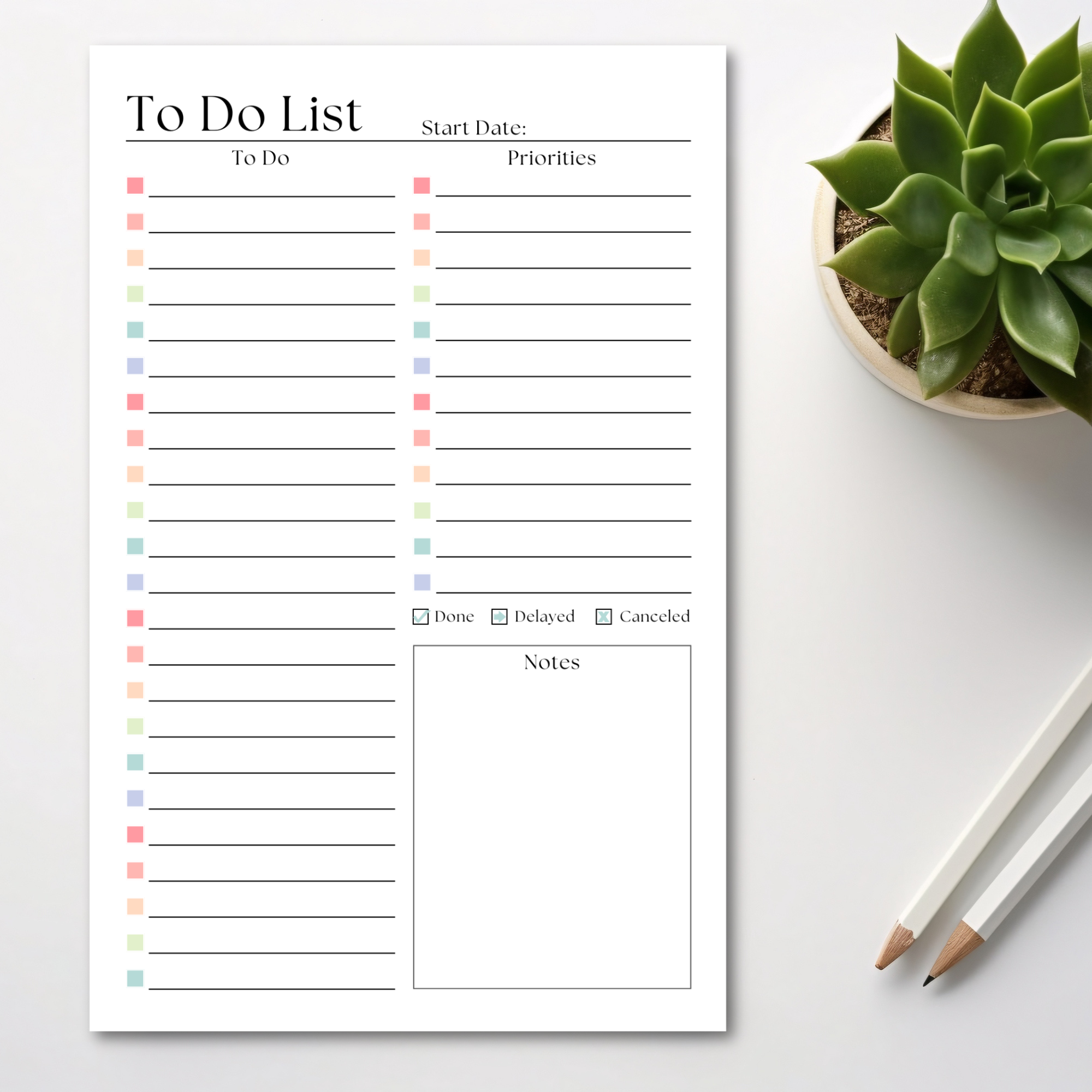 To-Do List Notepad: A5 Size 50-Page Daily Task Planner