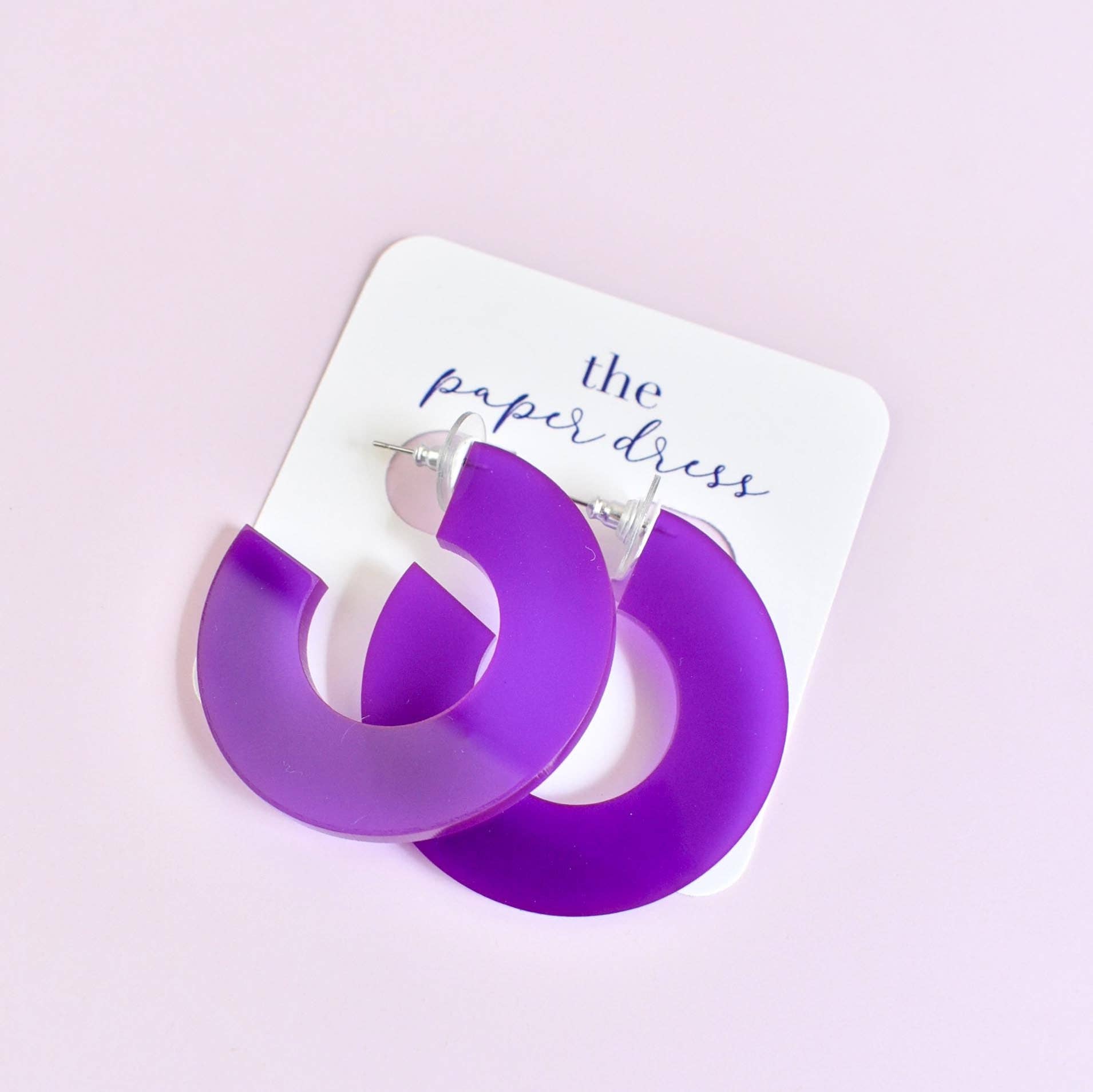 PURPLE HOOP EARRINGS