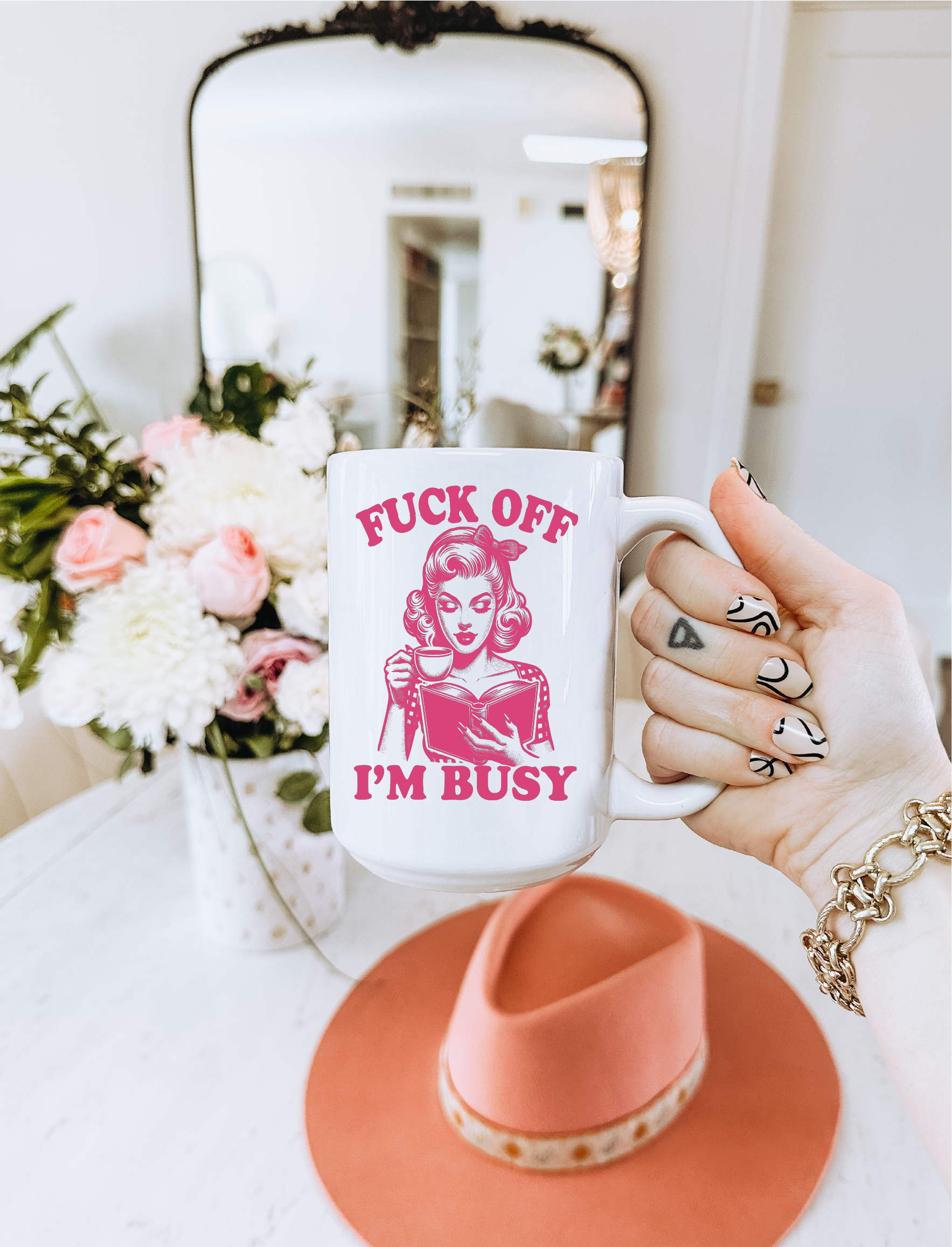 Fuck Off I'm Busy Ceramic Mug | Bookish Mug