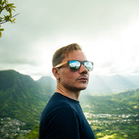 Square Bamboo Wood Sunglasses with Silver Polarized Lenses