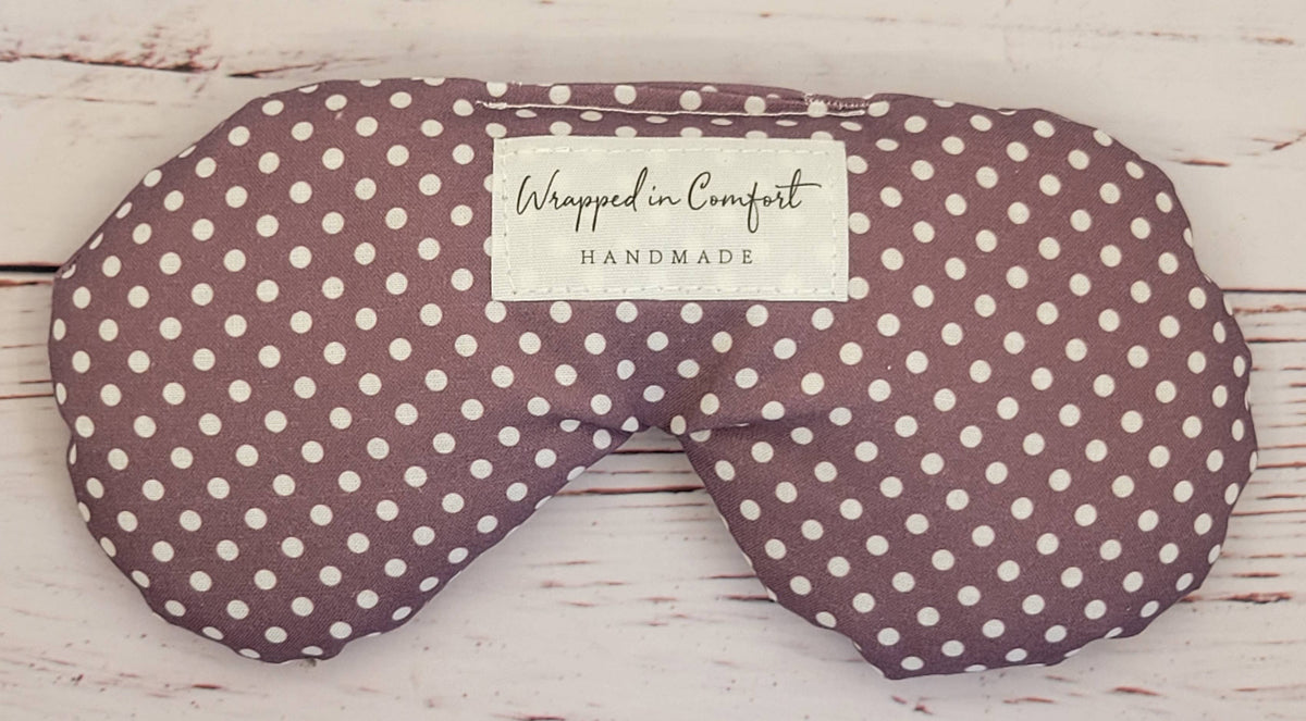 Organic Cotton Eye Pillow - Burgundy Polka Dot