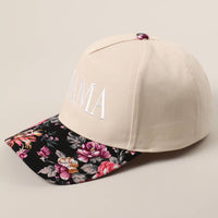 MAMA Letter Embroidery Floral Two-Tone Trucker Hat