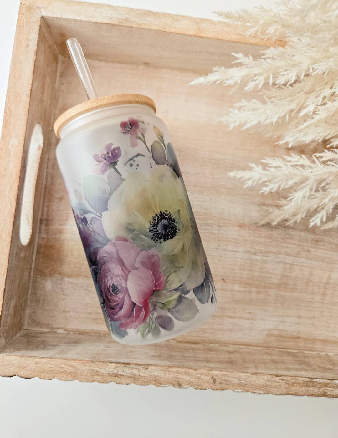 Bright + Cheery Floral Glassware | 16oz Glass