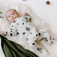 Footed Zipper Sleeper - Black Bears