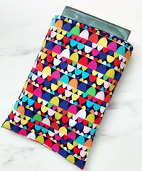 Happy joy (semicircles) - padded book sleeve, book pouch