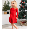 L/S Twirl Dress - Santa Red