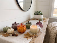 ORANGE Glass Pumpkin 2 Wick Soy Candle | Pumpkin Spice Cake