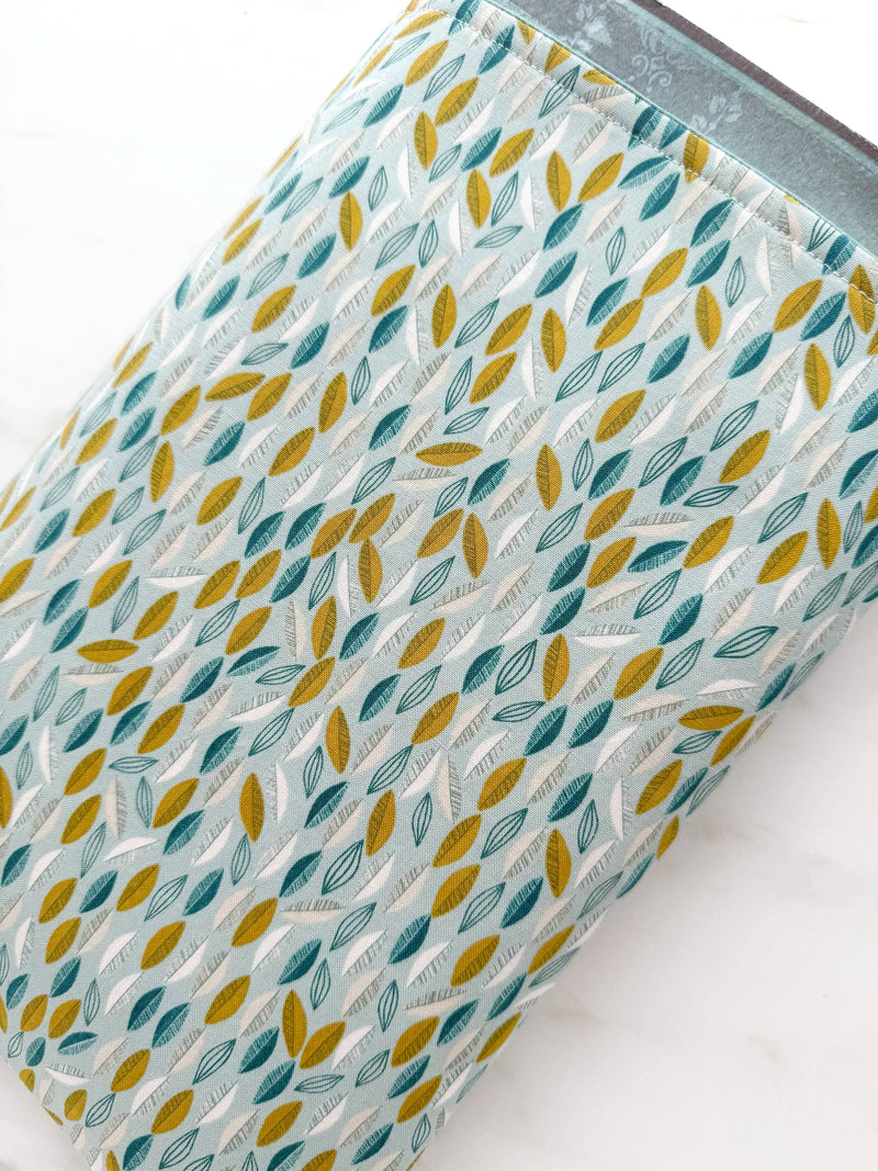 Leaf cascade - padded book sleeve, book pouch