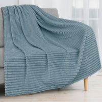 Ribbed Fleece Throw Blanket