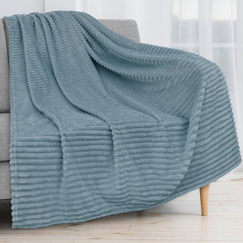 Ribbed Fleece Throw Blanket