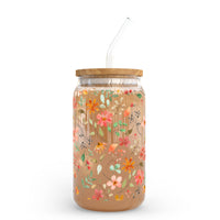 Wildflowers 16oz Libbey Glass Cup - Floral, Boho, Nature