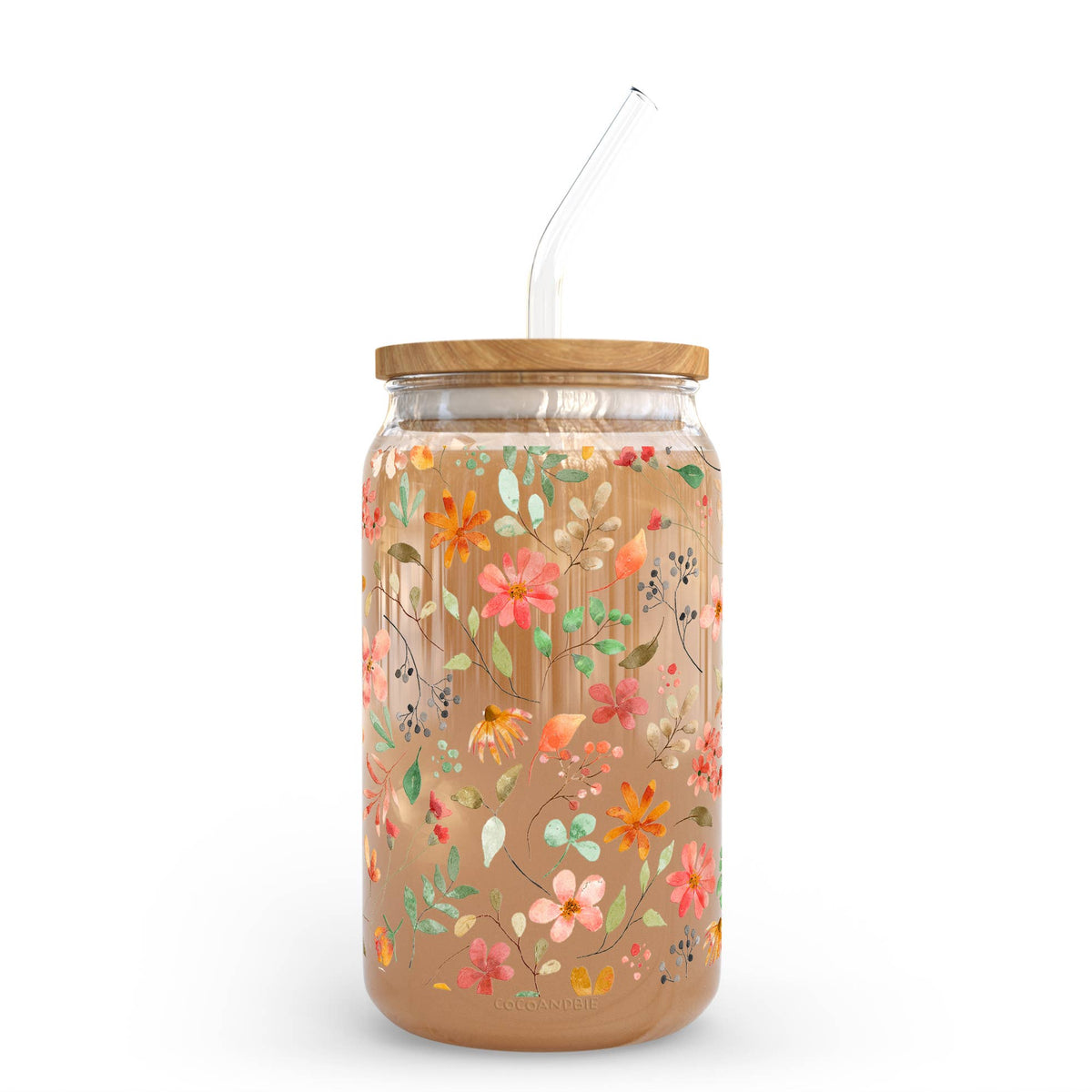 Wildflowers 16oz Libbey Glass Cup - Floral, Boho, Nature