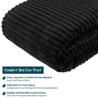 Ribbed Fleece Throw Blanket