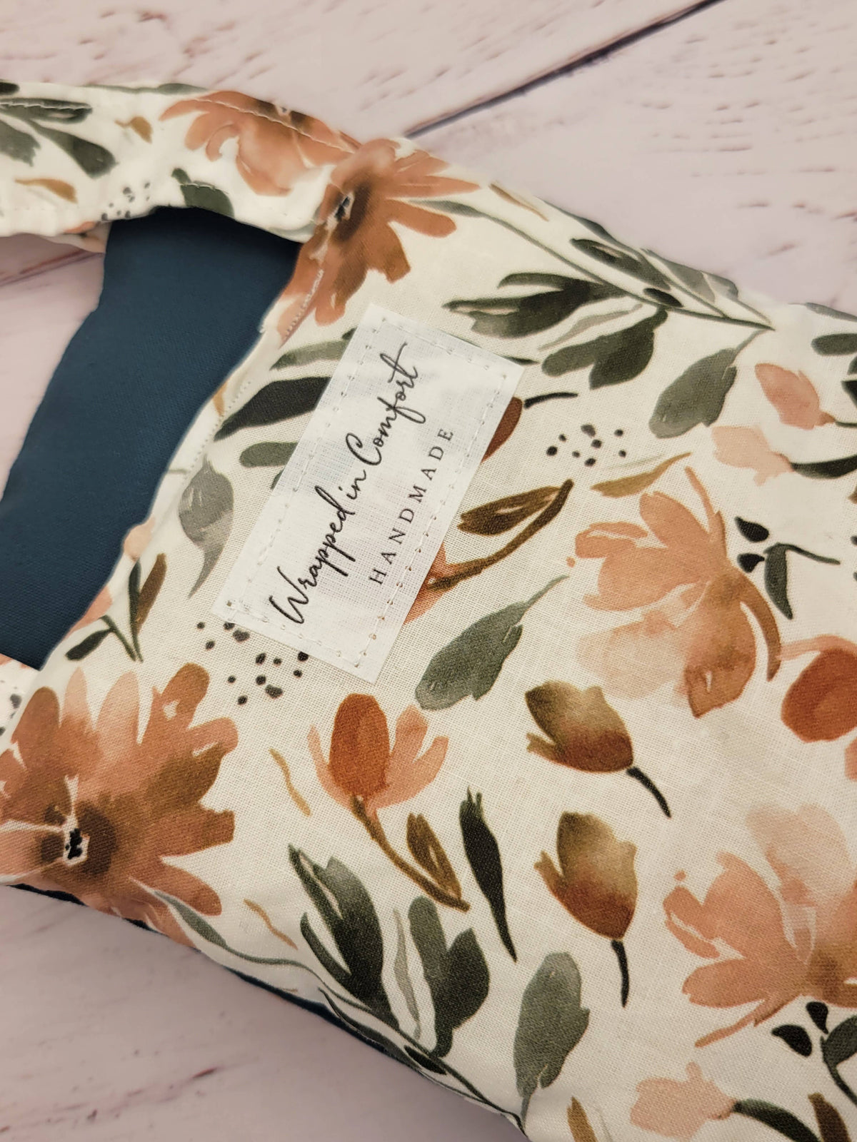 Organic Cotton Heating Pad - Neck Wrap - Cream Floral