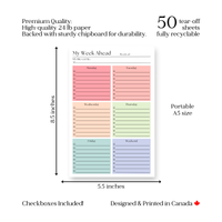 This Week's Plan To-Do List: 50-Page Tear-Off Notepad
