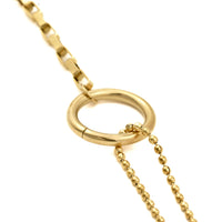 Gold Mixed Chain Circle Link Necklace - Stainless Steel