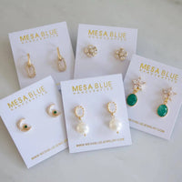 CZ Oval Dangle Earrings