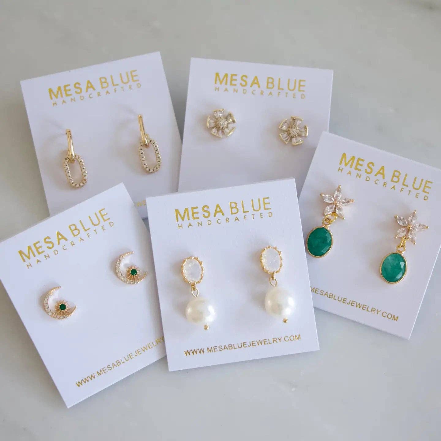 CZ Oval Dangle Earrings