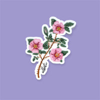 Alberta Wildrose Floral Matte Vinyl Sticker