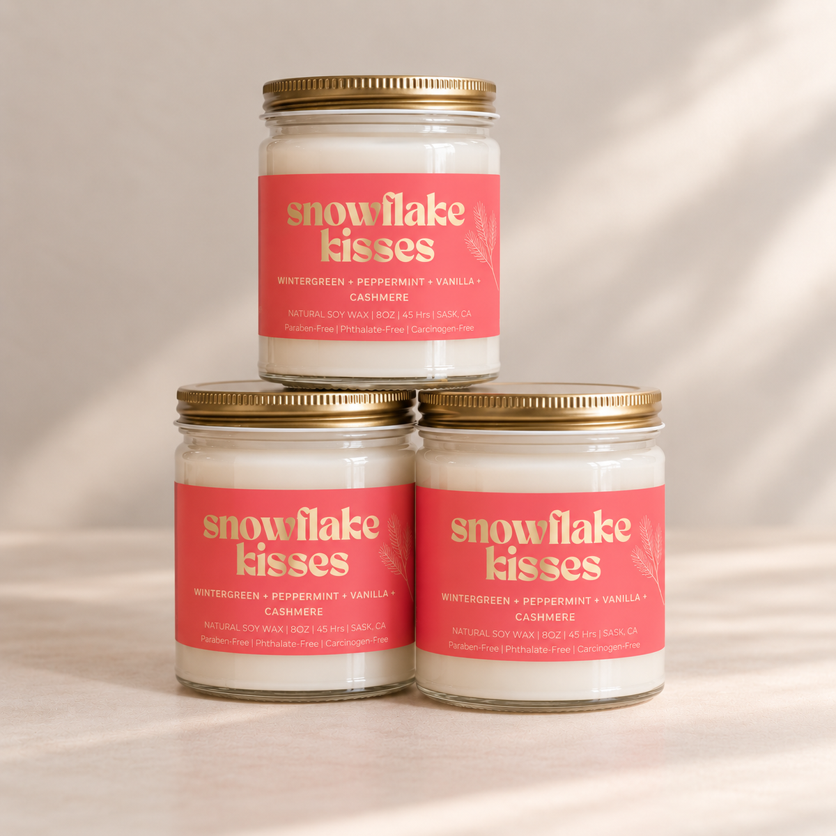 SNOWFLAKE KISSES | 8OZ NON TOXIC SOY CANDLE | HOLIDAY COLLECTION
