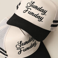 Sunday Funday Embroidered Two -Tone Mesh Trucker Hat