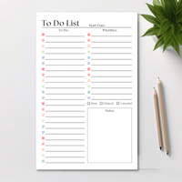 To-Do List Notepad: A5 Size 50-Page Daily Task Planner