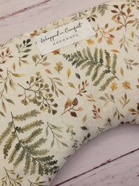 Organic Cotton Heating Pad - Bean Shaped - Cream Fern