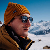 Round Walnut Wood Sunglasses With Silver Mirrored Lenses