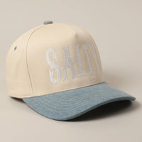 SALTY Lettering Embroidery Two-Tone Trucker Hat
