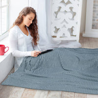 Ribbed Fleece Throw Blanket