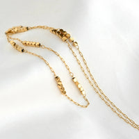 Cube Beaded Chain Necklace - Stainless Steel
