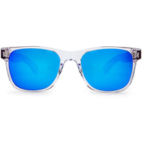 Walnut Sunglasses Clear Frame Blue Polarized Lenses