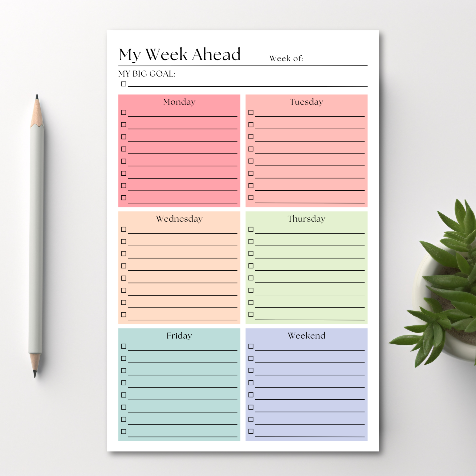 This Week's Plan To-Do List: 50-Page Tear-Off Notepad