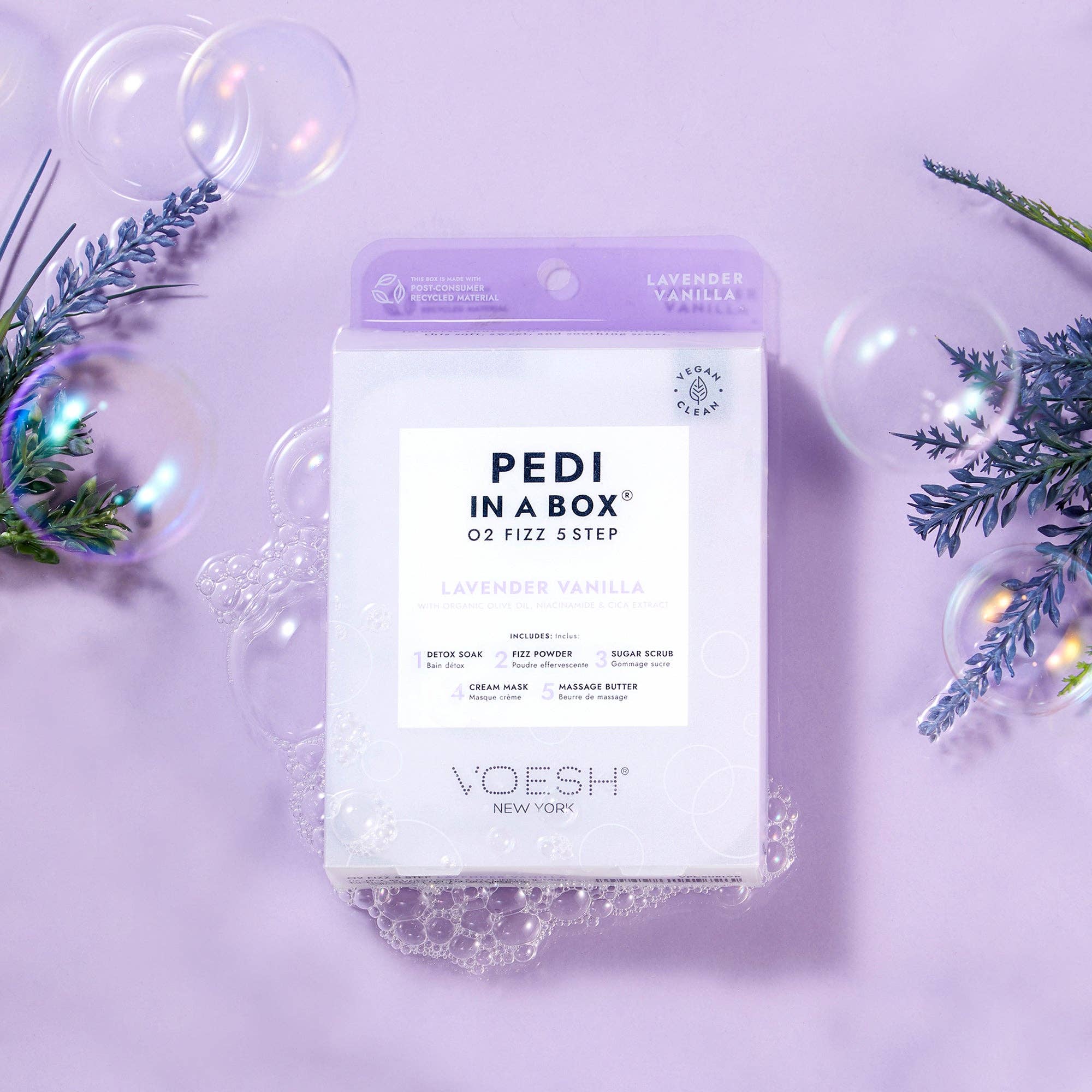 Pedi in a Box 5 Step O2 Fizz - Add on Service - Lavender