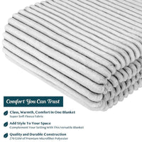 Ribbed Fleece Throw Blanket