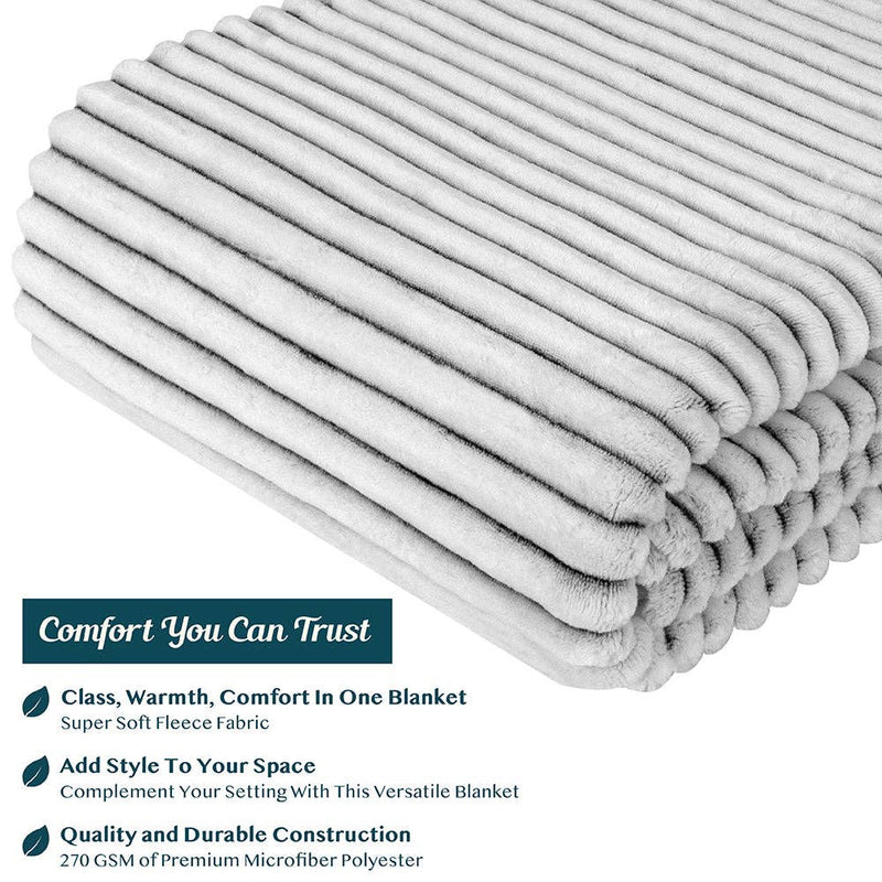 Ribbed Fleece Throw Blanket