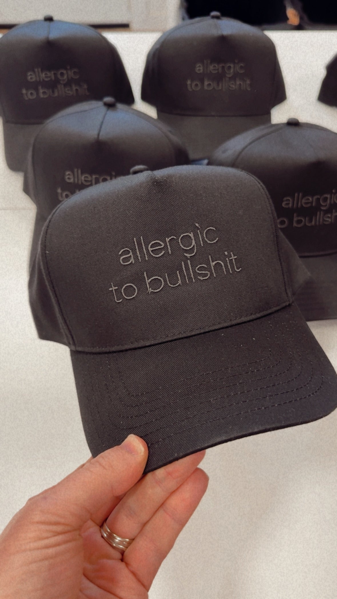 Allergic to Bullshit Embroidered Cap - Black
