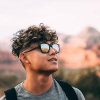 Walnut Wood Sunglasses with Silver Mirrored Polarized Lenses