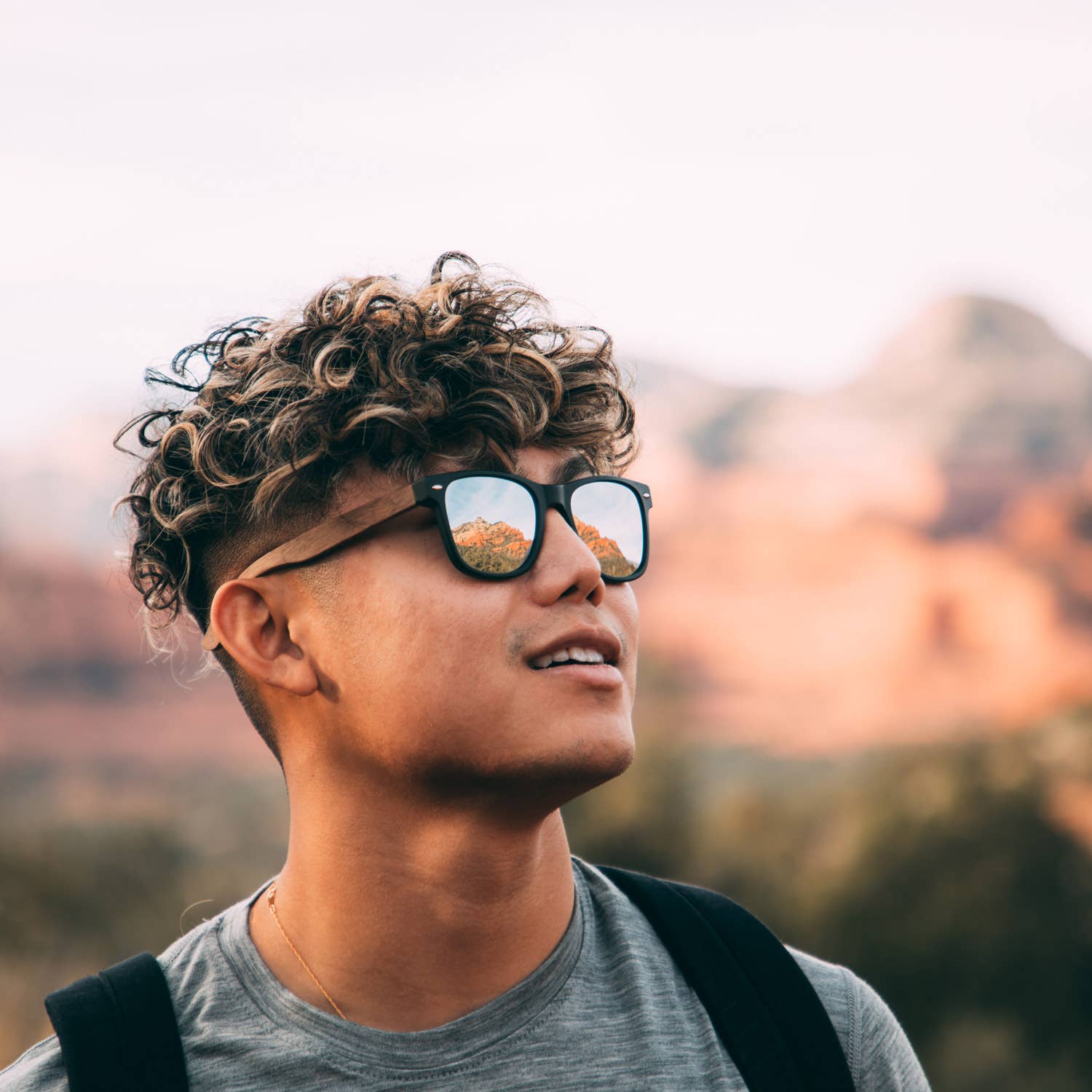 Walnut Wood Sunglasses with Silver Mirrored Polarized Lenses