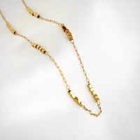Cube Beaded Chain Necklace - Stainless Steel
